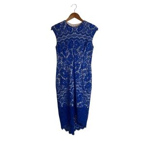 Ella Zeitoune blue‎ lace midi dress